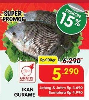 Promo Harga Ikan Gurame per 100 gr - Superindo