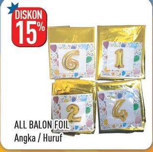 Promo Harga Balon Foil Angka, Huruf  - Hypermart