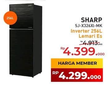 Promo Harga Sharp SJ-326XI-MK | Kulkas 2 Pintu  - Yogya