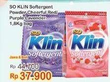 Promo Harga SO KLIN Softergent Cheerful Red, Purple Lavender 1800 gr - Indomaret