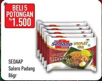 Promo Harga SEDAAP Mie Goreng Salero Padang per 5 pcs 86 gr - Hypermart