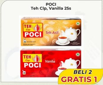 Promo Harga Cap Poci Teh Celup Asli, Vanila per 25 pcs 2 gr - Alfamart