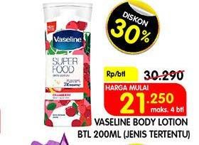 Promo Harga VASELINE Body Lotion 200 ml - Superindo