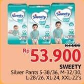 Promo Harga Sweety Silver Pants S36, S38, M32, M30, L28, L26, XL24, XXL22 22 pcs - Alfamidi