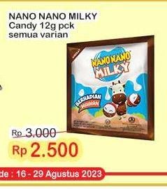 Promo Harga Nano Nano Milky Candy All Variants 12 gr - Indomaret