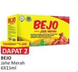 Promo Harga BINTANG TOEDJOE Bejo Jahe Merah per 6 sachet 15 ml - Alfamart