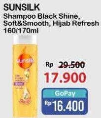 Promo Harga Sunsilk Shampoo Soft Smooth, Black Shine 160 ml - Alfamart