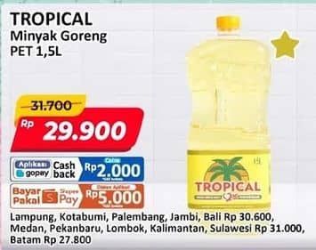 Promo Harga Tropical Minyak Goreng 1500 ml - Alfamart