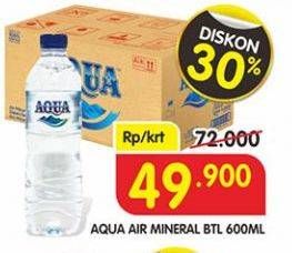 Promo Harga AQUA Air Mineral 600 ml - Superindo