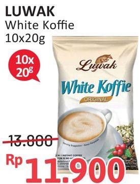 Promo Harga Luwak White Koffie Original per 10 sachet 20 gr - Alfamidi