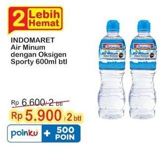 Promo Harga Indomaret Air Minum Dengan Oksigen Sporty 600 ml - Indomaret