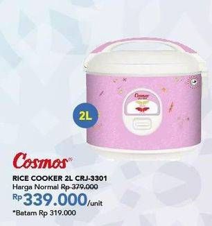 Promo Harga COSMOS CRJ 3301 | Rice Cooker  - Carrefour