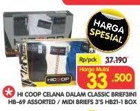 Promo Harga HICOOP Men Underwear HB-69 Assorted, HB21-1 3 pcs - Superindo
