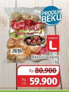Promo Harga CHOICE L Bakso Sapi Daging 1000 gr - Lotte Grosir