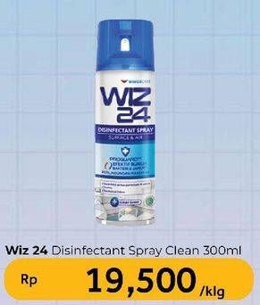 Promo Harga Wiz 24 Disinfectant Spray Surface & Air Clean 300 ml - Carrefour