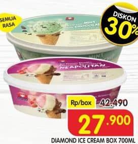 Promo Harga Diamond Ice Cream Box 700ML All Variants 700 ml - Superindo
