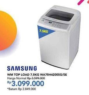 Promo Harga SAMSUNG WA75H4200SG/SE | Washing Machine Top Loading 7.5kg  - Carrefour