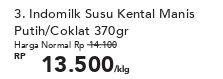 Promo Harga Indomilk Susu Kental Manis Cokelat, Plain 370 gr - Carrefour