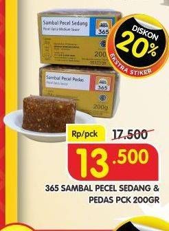 Promo Harga 365 Sambal Pecel Pedas, Sedang 200 gr - Superindo