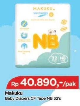 Promo Harga Makuku Comfort Fit Diapers Tape NB32 32 pcs - TIP TOP