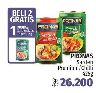 Promo Harga Pronas Sarden Chilli, Tomat 425 gr - LotteMart