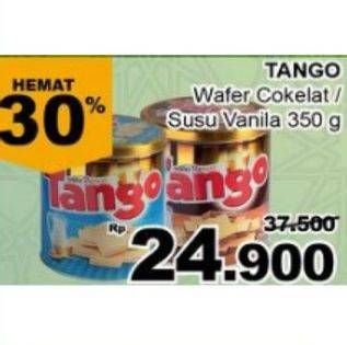 Promo Harga TANGO Wafer Vanilla Milk, Chocolate 350 gr - Indomaret
