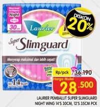 Promo Harga Laurier Super Slimguard Night 30cm, 35cm 12 pcs - Superindo