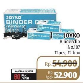 Promo Harga JOYKO Binderclip 107 per 12 box 12 pcs - Lotte Grosir