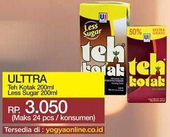 Promo Harga ULTRA Teh Kotak Jasmine, Less Sugar 300 ml - Yogya
