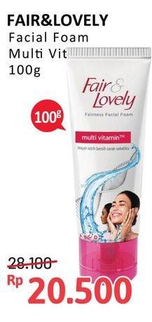 Promo Harga GLOW & LOVELY (FAIR & LOVELY) Facial Foam Brightening Multi Vitamin 100 gr - Alfamidi