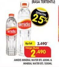 Promo Harga Amidis Air Mineral 600 ml - Superindo