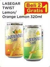 Promo Harga Lasegar Twist Larutan Penyegar Lemon, Orange Lemon 320 ml - Indomaret