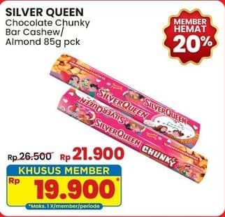 Promo Harga Silver Queen Chunky Bar Cashew, Almonds 95 gr - Indomaret