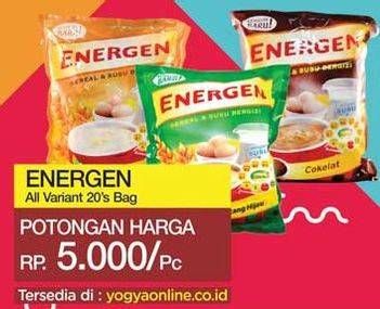 Promo Harga ENERGEN Cereal Instant All Variants per 20 sachet 30 gr - Yogya