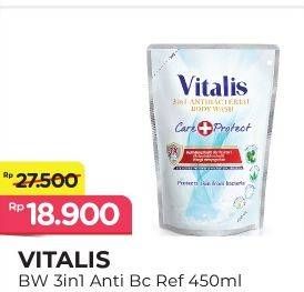 Promo Harga VITALIS Body Wash 3 In 1 Anti Bacterial 450 ml - Alfamart