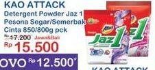 Promo Harga ATTACK Jaz1 Detergent Powder Pesona Segar, Semerbak Cinta 800 gr - Indomaret