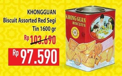 Promo Harga Khong Guan Top Biscuit Assortment 1600 gr - Hypermart