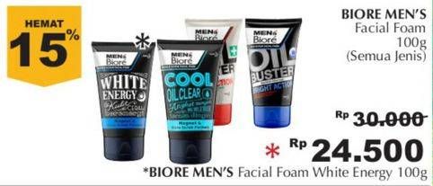 Promo Harga BIORE MENS Facial Foam White Energy 100 gr - Giant