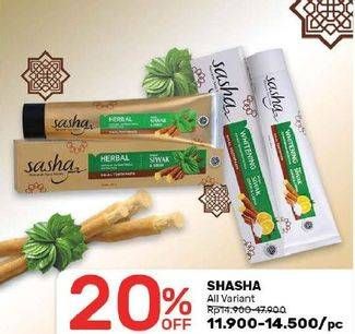 Promo Harga SASHA Toothpaste All Variants  - Guardian