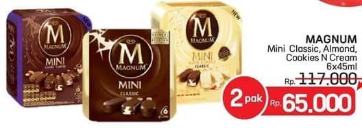 Promo Harga Walls Magnum Mini Almond, Cookies N Cream, Classic Amber per 6 pcs 45 ml - LotteMart