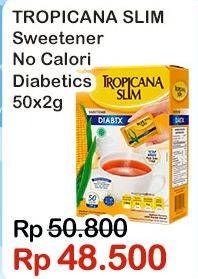 Promo Harga Tropicana Slim Sweetener No Calorie 50 pcs - Indomaret
