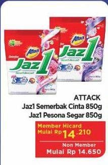 Promo Harga ATTACK Jaz1 Detergent Powder Semerbak Cinta, Pesona Segar 850 gr - Hypermart