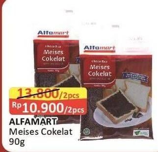 Promo Harga Alfamart Meises Cokelat per 2 pouch 90 gr - Alfamart