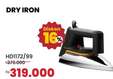 Promo Harga Philips HD 1172 | Dry Iron  - COURTS