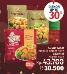 Promo Harga SUNNY GOLD Tempura / Karaage / CIKI WIKI Nugget 500gr  - LotteMart