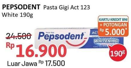 Promo Harga PEPSODENT Pasta Gigi Action 123 Whitening 190 gr - Alfamidi