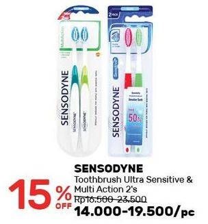 Promo Harga SENSODYNE Toothbrush Ultra Sensitive & Multi Action 2's  - Guardian