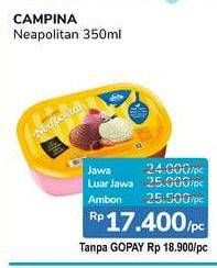 Promo Harga CAMPINA Ice Cream Neapolitan 350 ml - Alfamidi