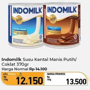 Promo Harga Indomilk Susu Kental Manis Plain, Cokelat 370 gr - Carrefour