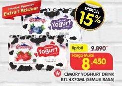 Promo Harga CIMORY Yogurt Drink All Variants per 4 botol 70 ml - Superindo